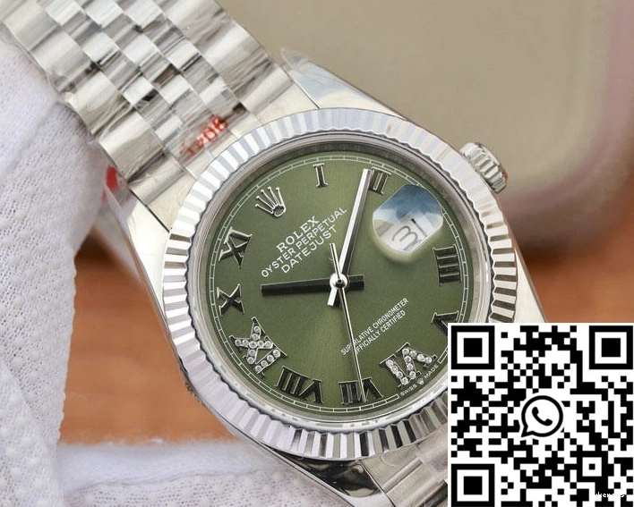 Green 36MM Dial Rolex 739 Flexible GM Datejust Factory 0801